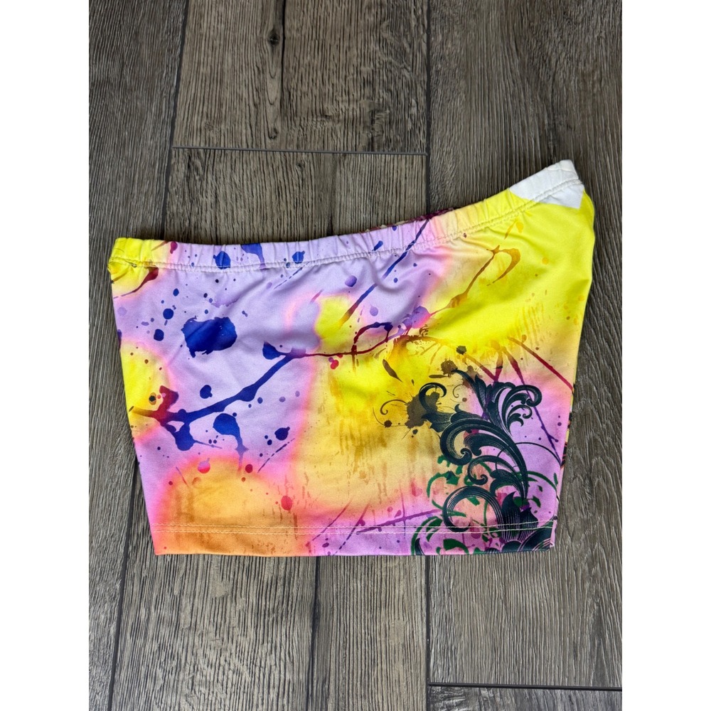 Funky Diva Just Dance Graphic Booty Shorts Multicolor Small Y2K Rave Festival - Picture 4 of 11